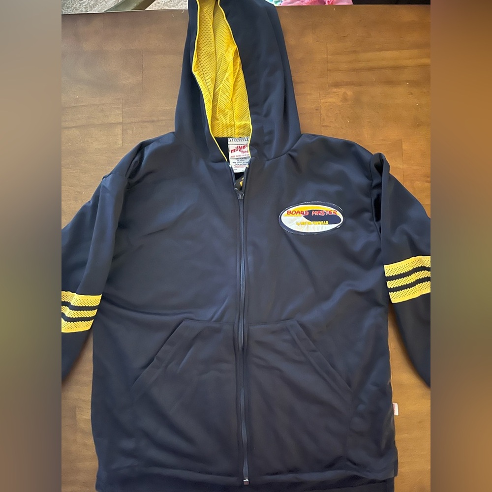 Boy’s Board Master Jacket by Milton Funwear Size 10 Navy Blue with Yellow Accent